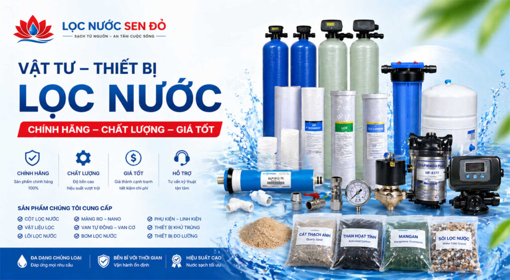 Banner vật tư thiết bị hệ thống lọc nước giếng khoan